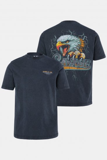 JP1880 T-Shirt Short Sleeve Back Print Vintage Black - Camisetas - Camisetas - 2XL-14XL