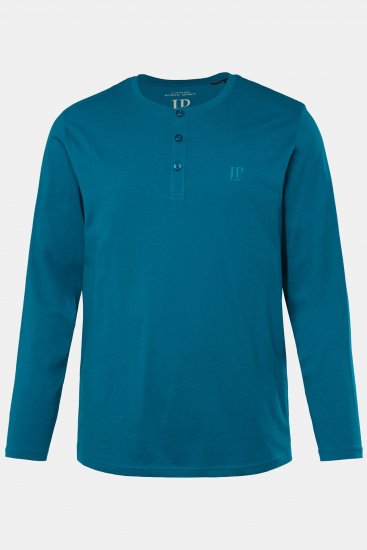 JP1880 Henley T-shirt Long Sleeve Blue - Camisetas - Camisetas - 2XL-14XL