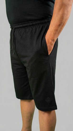 20 Nodi Scirocco Short Leg Sports Pants in Combed Cotton Jersey Black - Pantalones y cortos de chándal - Pantalones y Pantalones cortos de chándal - 2XL-12XL
