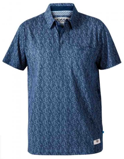D555 Sefton Print Floral Polo Navy - Polos - Polos 2XL-8XL