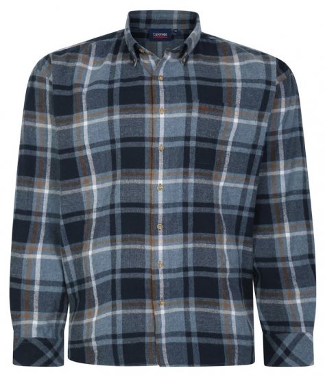 Espionage SH394 Camisa de cuadros cepillada airforce/azul marino - Camisas - Camisas 2XL-10XL