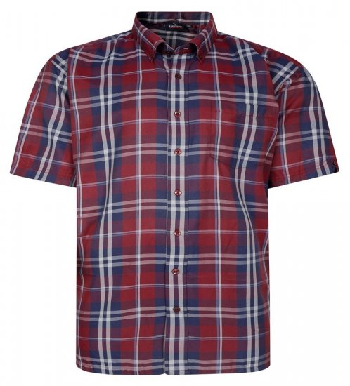 Espionage SH447 Camisa de cuadros burgundy - Camisas - Camisas 2XL-10XL