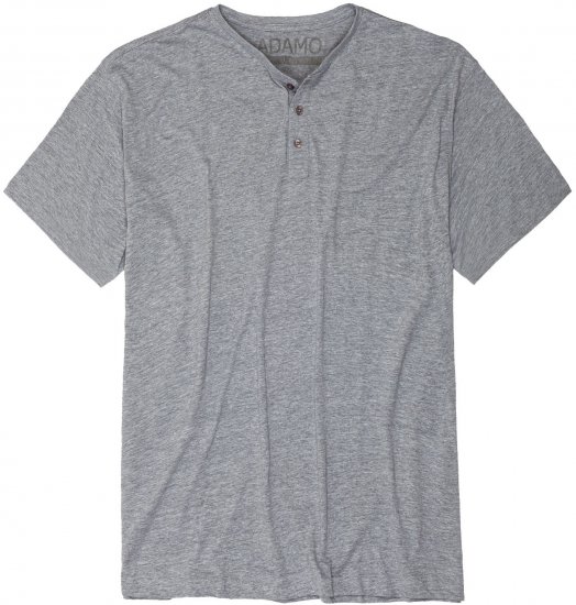 Adamo Silas Regular fit Serafino T-shirt Grey - Camisetas - Camisetas - 2XL-14XL