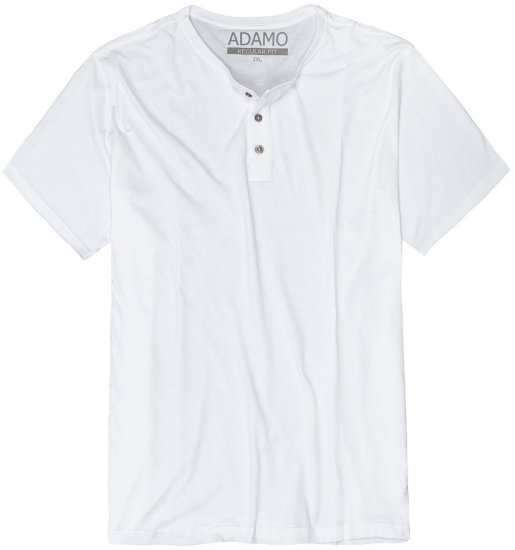 Adamo Silas Regular fit Serafino T-shirt White - Camisetas - Camisetas - 2XL-14XL