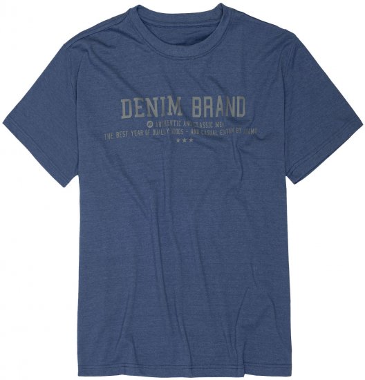 Adamo Simon Regular fit Printed T-shirt Denim Blue - Camisetas - Camisetas - 2XL-14XL