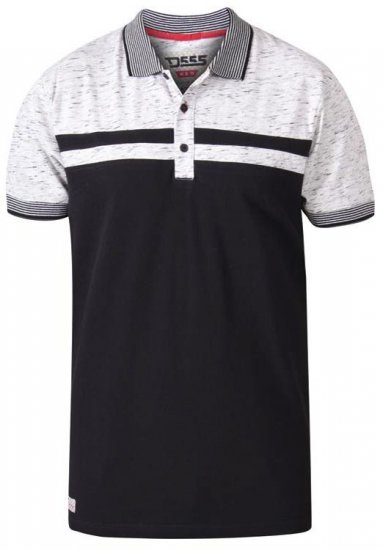 D555 Spider Cut And Sew Jersey Polo Black - Polos - Polos 2XL-8XL