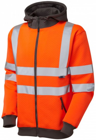 Leo Saunton Hooded Sweatshirt Hi-Vis Orange - Ropa de trabajo - Ropa de trabajo 3XL-6XL