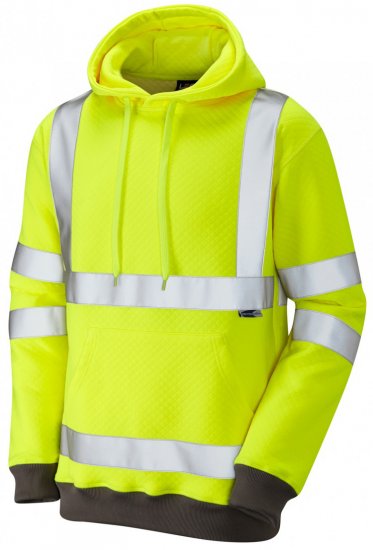 Leo Goodleigh Hooded Sweatshirt Hi-Vis Yellow - Ropa de trabajo - Ropa de trabajo 3XL-6XL