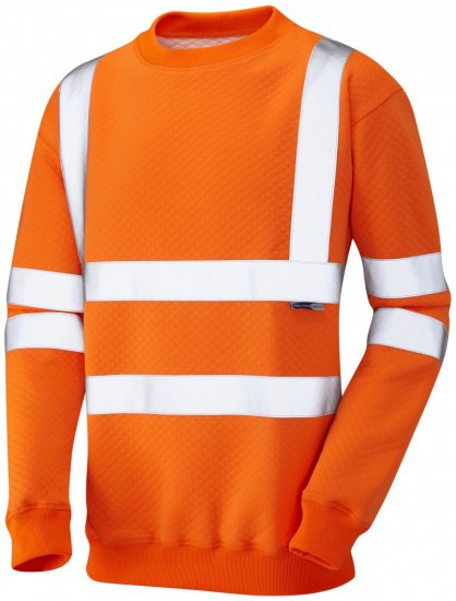 Leo Winkleigh Crew Neck Sweatshirt Hi-Vis Orange - Ropa de trabajo - Ropa de trabajo 3XL-6XL
