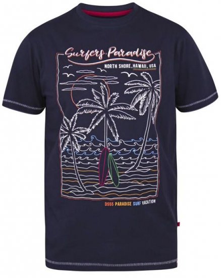 D555 Stewart Surfer'S Paradise Crew Neck T-Shirt Navy - Camisetas - Camisetas - 2XL-14XL