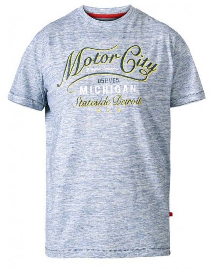 D555 Stirling Motor City Crew Neck T-Shirt Blue Reno - Camisetas - Camisetas - 2XL-14XL