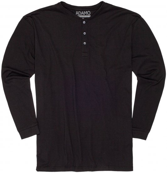 Adamo Sven Regular fit Serafino Long sleeve T-shirt Black - Camisetas - Camisetas - 2XL-14XL