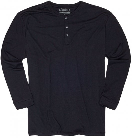 Adamo Sven Regular fit Serafino Long sleeve T-shirt Navy - Camisetas - Camisetas - 2XL-14XL