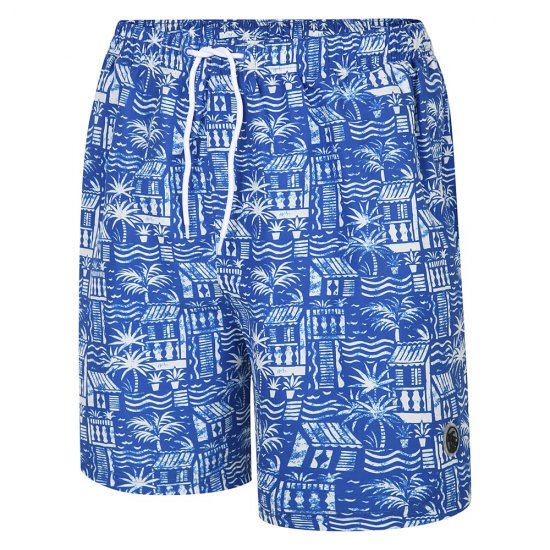 Espionage SW097 Bañador con Estampado Hawaiano Azul Royal/Blanco - Ropa de baño - Bañadores - 2XL-12XL