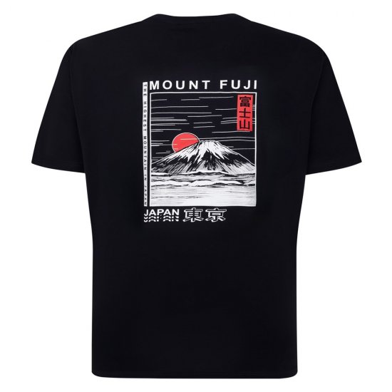 Espionage T422 Camiseta Estampada Mount Fuji Azul Marino - Camisetas - Camisetas - 2XL-14XL