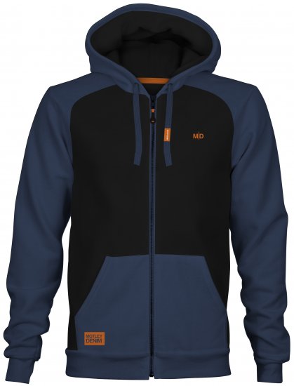 Motley Denim Tallinn Hoodie Black/Dark Indigo - Sudaderas - Sudaderas 2XL-12XL