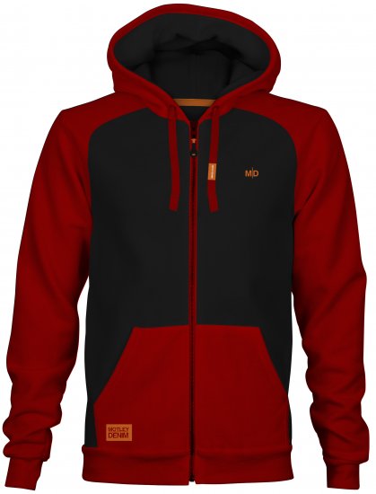 Motley Denim Tallinn Hoodie Black/Red - Sudaderas - Sudaderas 2XL-12XL