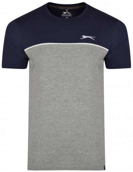 Slazenger Tarique T-shirt Navy/Grey - Camisetas - Camisetas - 2XL-14XL