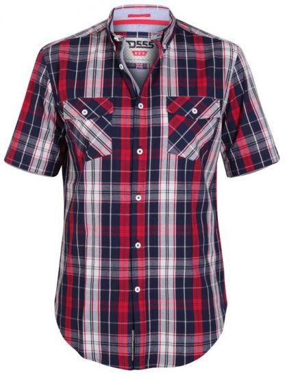 D555 Terell Shirt Navy/Red - Camisas - Camisas 2XL-10XL