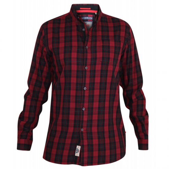 D555 Theo Long Sleeve Check Shirt - Camisas - Camisas 2XL-10XL
