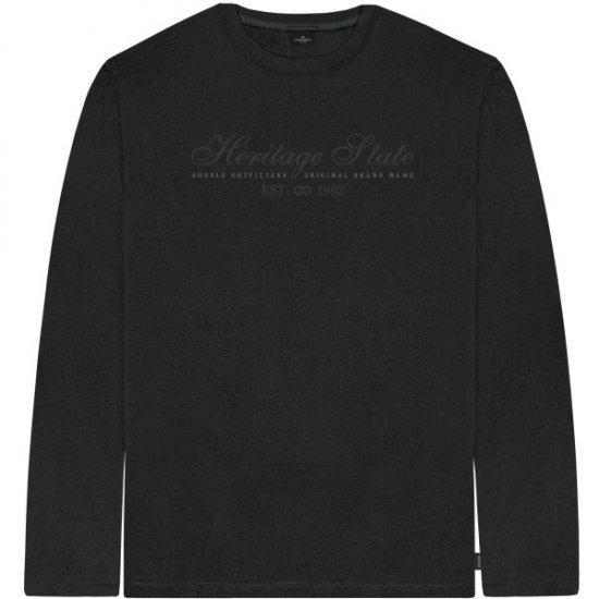 Double Outfitters TS-9171 Long Sleeve T-Shirt Embroidered Black - Camisetas - Camisetas - 2XL-14XL