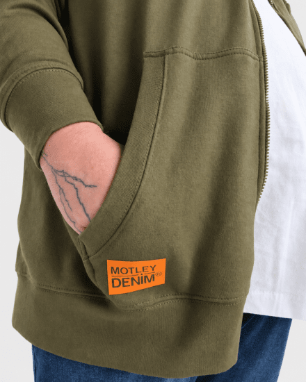 Motley Denim Copenhagen Hoodie Dark Khaki - Sudaderas - Sudaderas 2XL-12XL