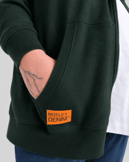 Motley Denim Copenhagen Hoodie Racing Green - Sudaderas - Sudaderas 2XL-12XL