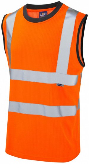 Leo Ashford Comfort Sleeveless T-shirt Hi-Vis Orange - Ropa de trabajo - Ropa de trabajo 3XL-6XL
