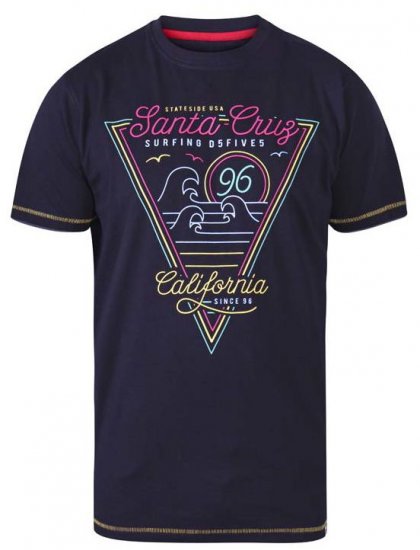 D555 Valley Santa Cruz Crew Neck Printed T-Shirt Black - Camisetas - Camisetas - 2XL-14XL