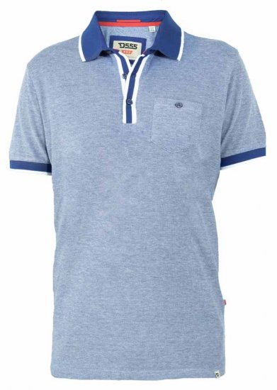 D555 Viper Melange Pique Polo Navy Twist - Polos - Polos 2XL-8XL