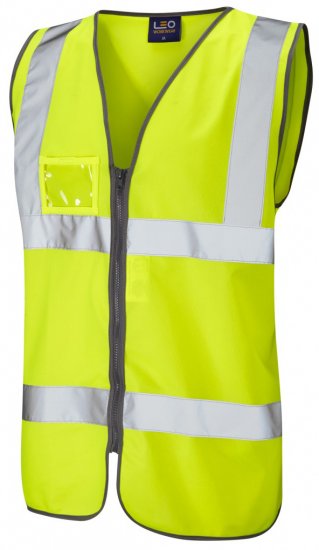 Leo Rumsam Zip Front Waistcoat Hi-Vis Yellow - Ropa de trabajo - Ropa de trabajo 3XL-6XL
