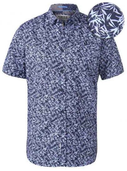 D555 Walpack Hawaiian Ao Print Short Sleeve Shirt Blue - Camisas - Camisas 2XL-10XL
