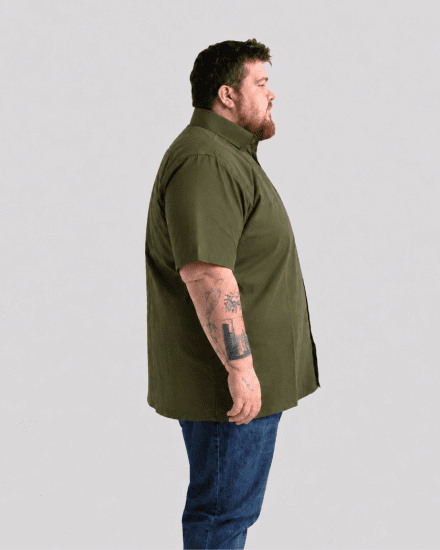 Motley Denim Zagreb Camisa de Manga Corta Caqui Oscuro - Camisas - Camisas 2XL-10XL