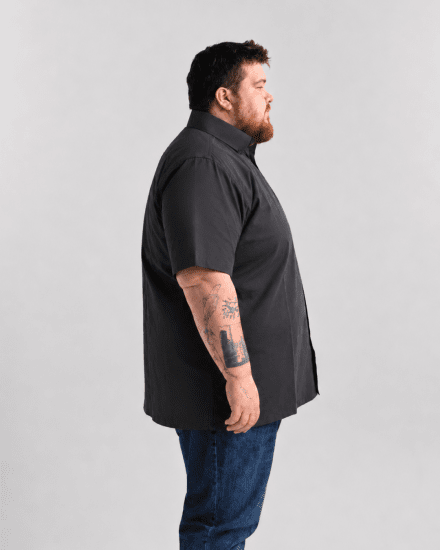 Motley Denim Zagreb Camisa de Manga Corta Antracita - Camisas - Camisas 2XL-10XL