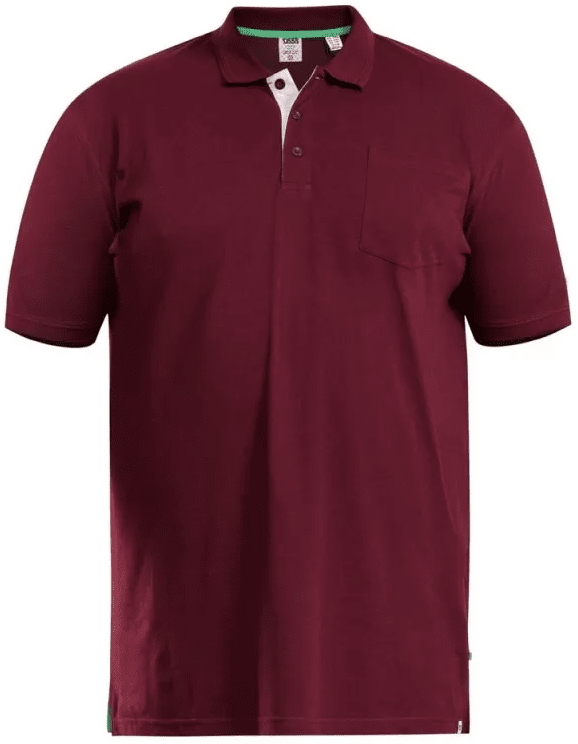 Polos en tallas grande D555 Grant Polo Shirt Maroon