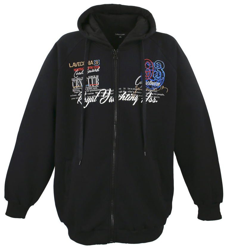 Sudadera con capucha en talla grande Lavecchia 612 Printed Zipper